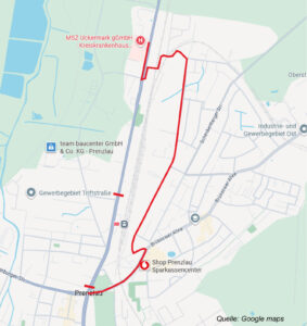 Skizze dere Linienführung auf einer Karte